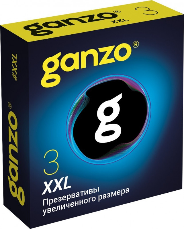 ПРЕЗЕРВАТИВЫ GANZO XXL №3 BLACK EDITION (увеличенного размера)