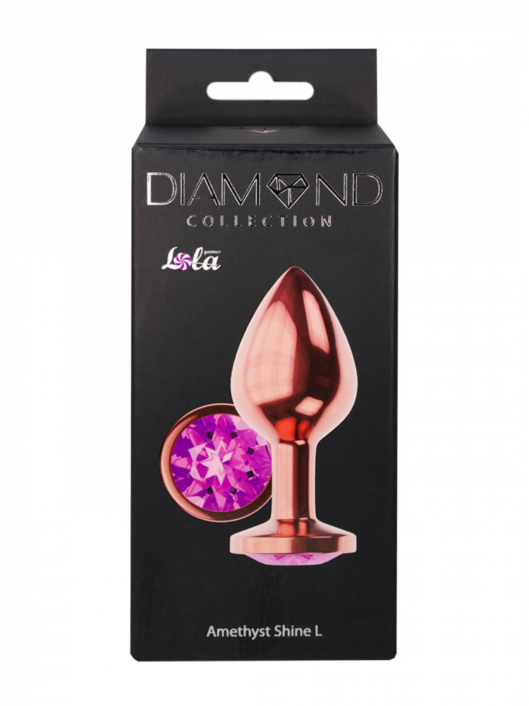 Анальная Пробка Diamond Amethyst Shine L Розовое Золото 4025-02